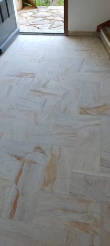 Dallage mal posé pendant travaux